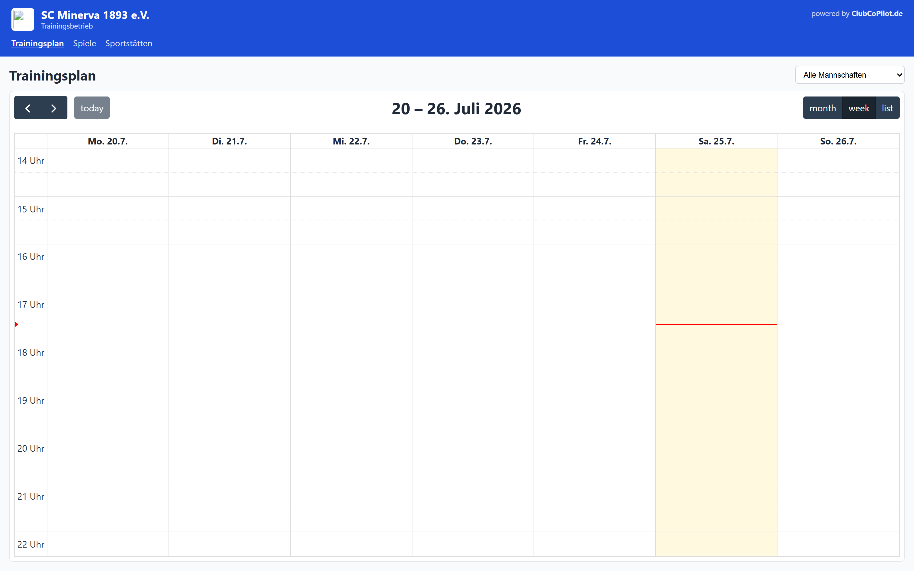 Öffentlicher Trainingskalender